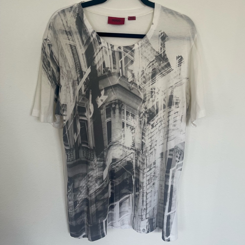 Hugo Boss Gray/White City Building Tee